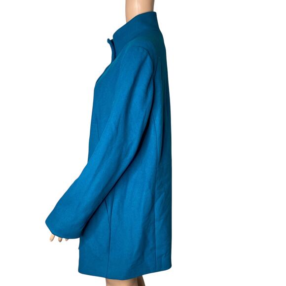 J. Jill Coat Peacock Womens Large Teal Button Front Fleece New - Picture 7 of 10